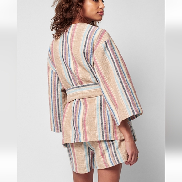 NWT Faherty Jacket and Shorts Set Mykonos Organic Cotton‎ Striped size Large - Picture 2 of 5